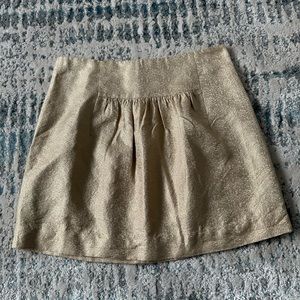 J Crew Champagne Gold Lined Mini Skirt - Size 0